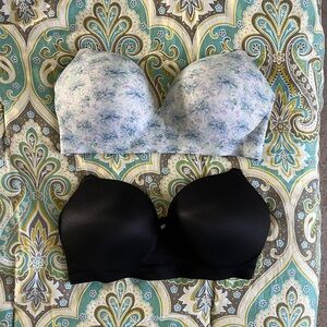 Victoria's Secret Floral and Black Bra Duo